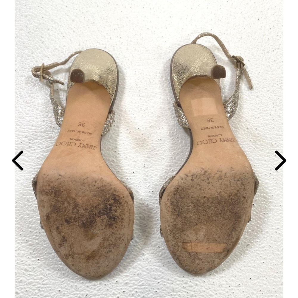 Jimmy Choo champagne/gold sling back sandals with 3”heel size36, great condition - Picture 8 of 8